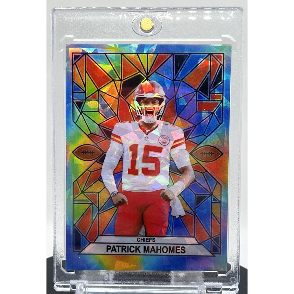Patrick Mahomes SP Stained Glass Cracked Ice Holographic Custom Trading Card 918